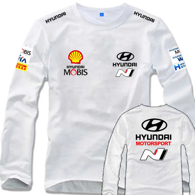 Huyndai Modern Car Team WRC Racing Team Uniform N High Performance Department Pure Cotton Long sleeve Men's Casual T-shirt