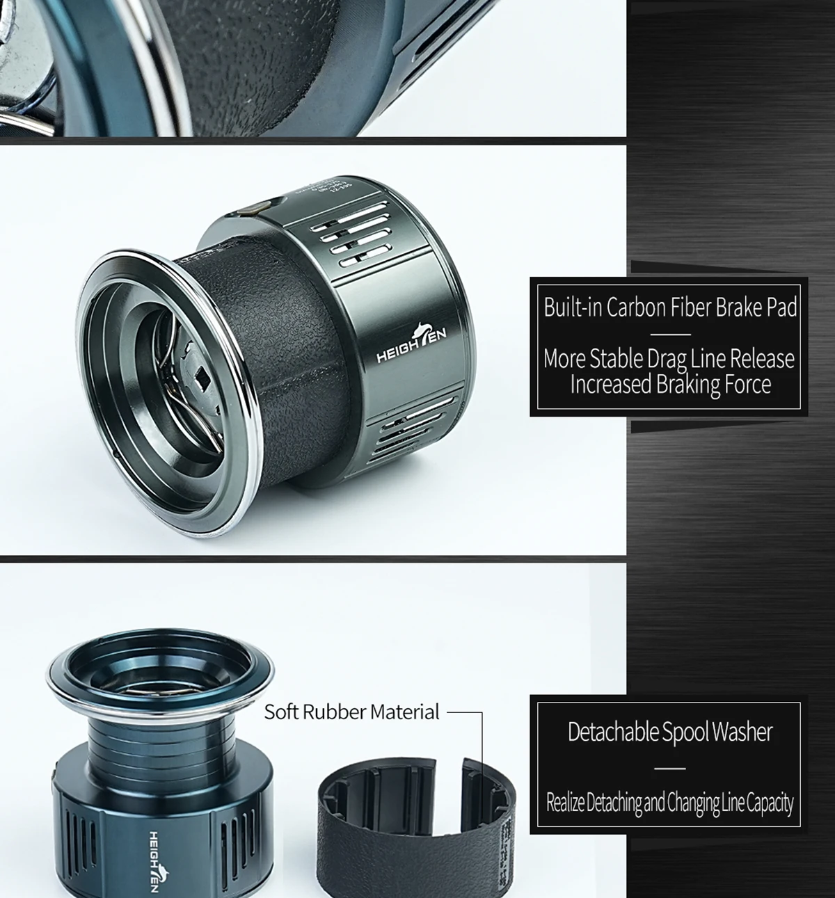HEIGHTEN Kompatibel mit 4000M C5000 Modellen, passend für Shimano Stella Twin Power Stradic 4000 Rolle - Angelzubehör – Detail 7