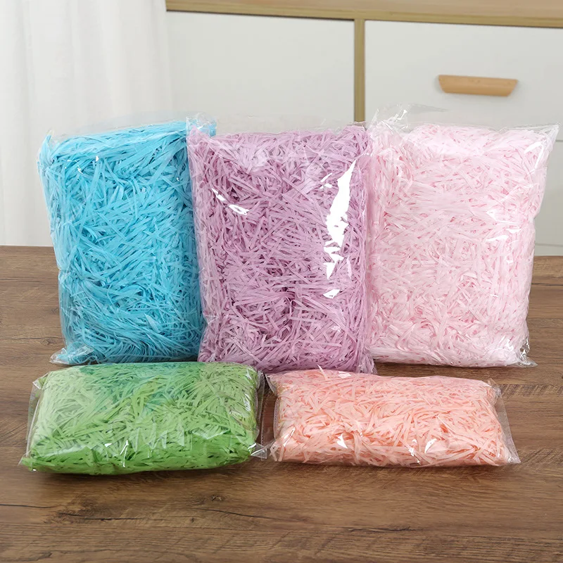 100g Bunte Kreppapier-Füllungen, Raffia-Box-Füller für Hochzeitsgeschenkboxen, Kosmetik- und Feiertagsgeschenk-Innendekoration