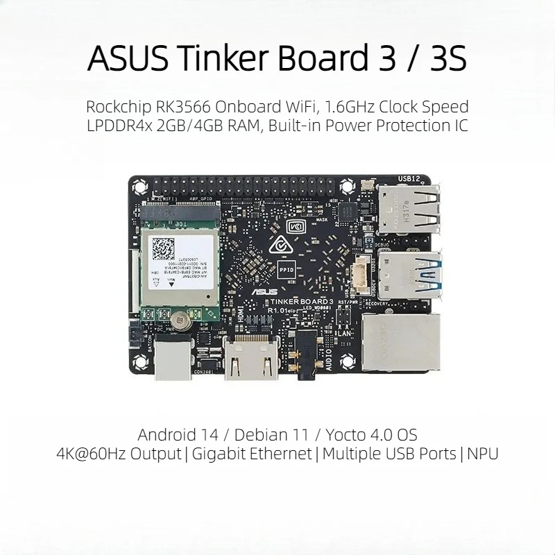 Rockchip RK3566 Android Dev Board Tinker Board 3S Asus Tinkerboard 3 Embedded SBC Genuine New