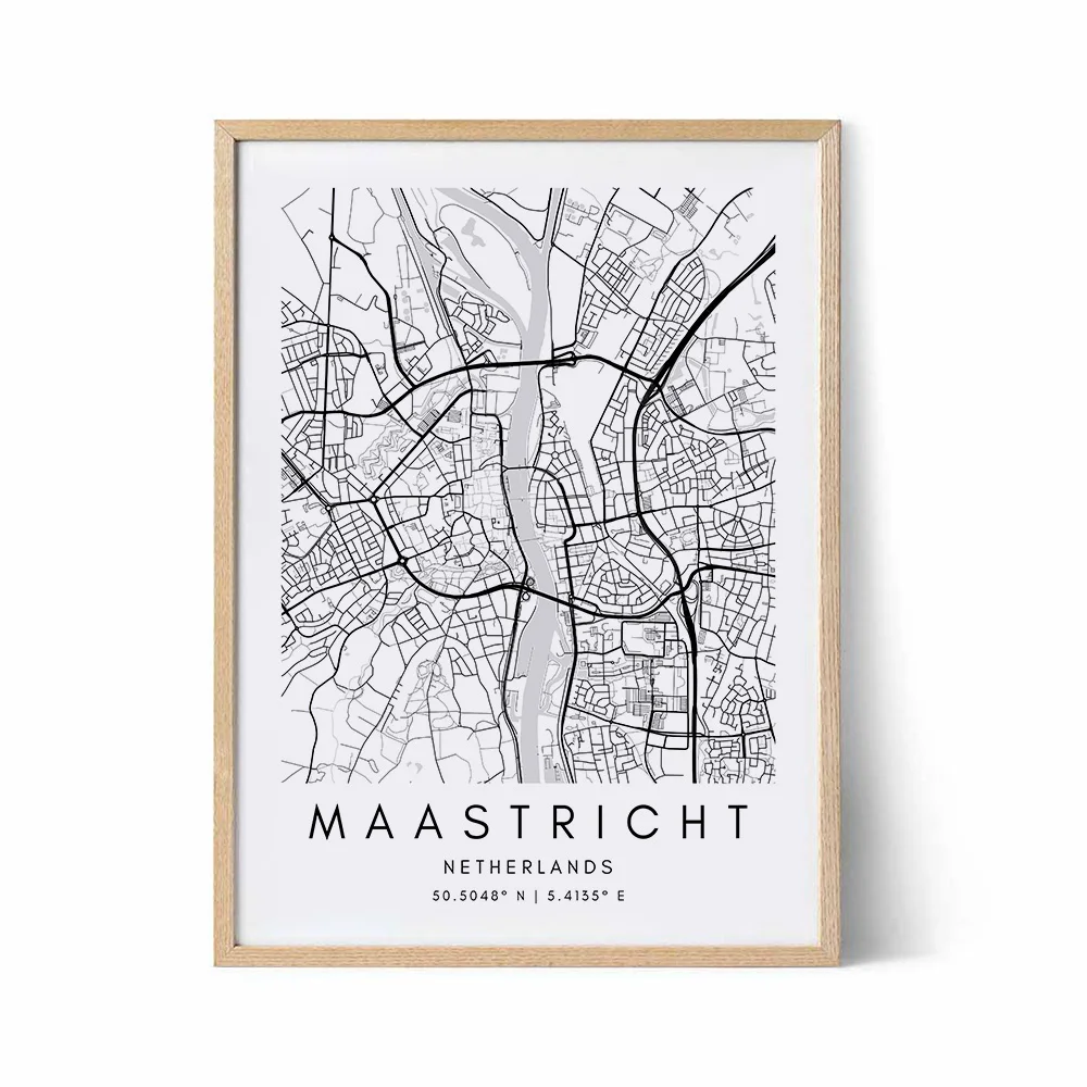 Maastricht Map Poster Custom Any City Map Minimalistic Wall Art Canvas Painting Nordic Posters and Print Living Room Home Decor