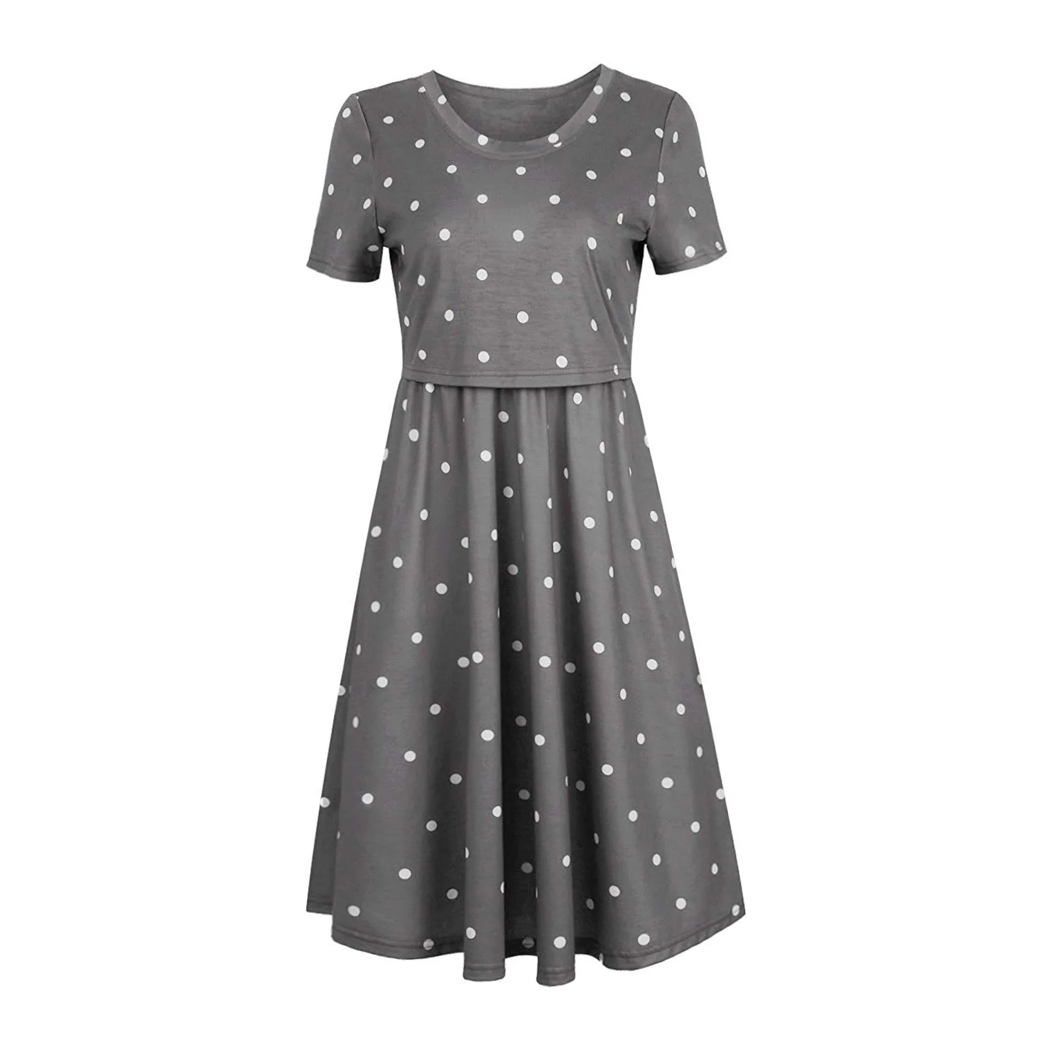 New European and American fashion maternity wear short-sleeved polka dot print maternity dress maternity striped nursing clothe