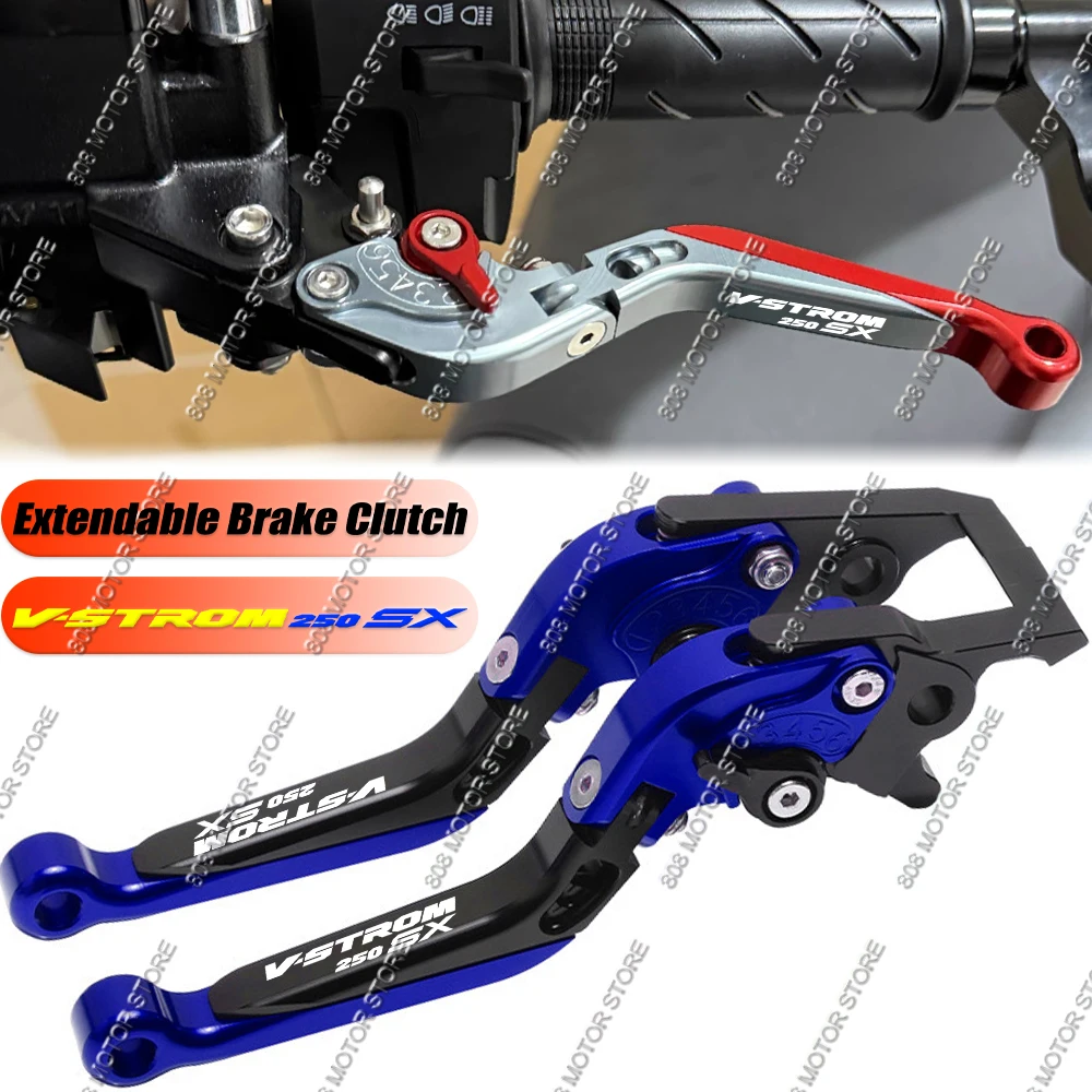 

For V-Strom 250sx v-strom250sx Motorcycle Accessories CNC Brake Clutch Levers Adjustable Extendable Handlebar Grips