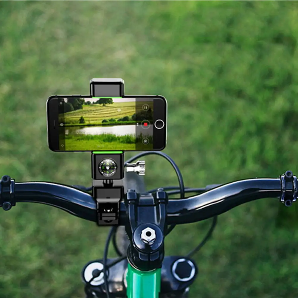 Bicycle Phone Clip Bracket with Light Anti-Take Off Mobile Phone Holder for iPhone Samsung for Bike Motorcycle