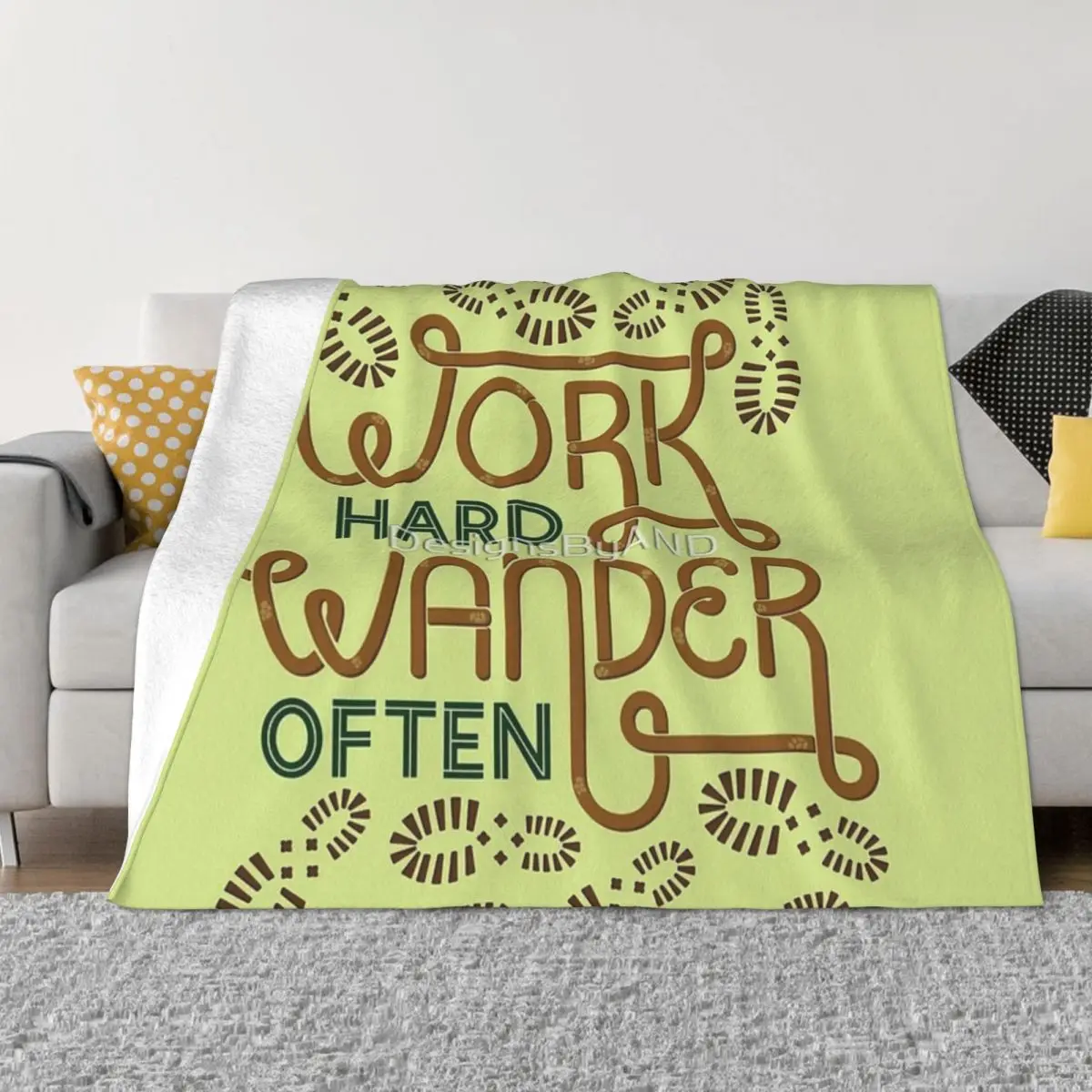 Work Hard Wander Often Four Seasons Universal Blanket Fireplace Can Be Covered Father's Day Gift