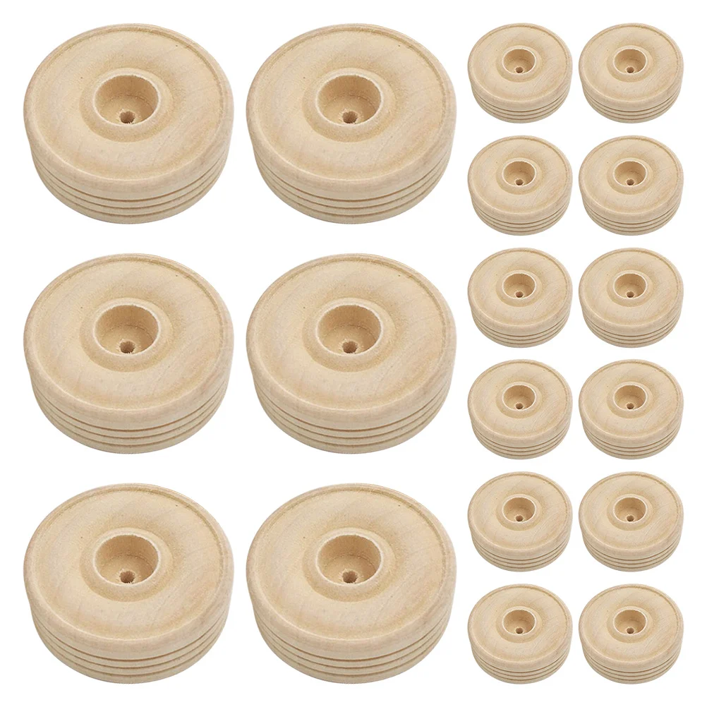 

30Pcs Real Wood Wheels Small Round Craft Wheels for DIY Projects Creative Play Home School Art Activities