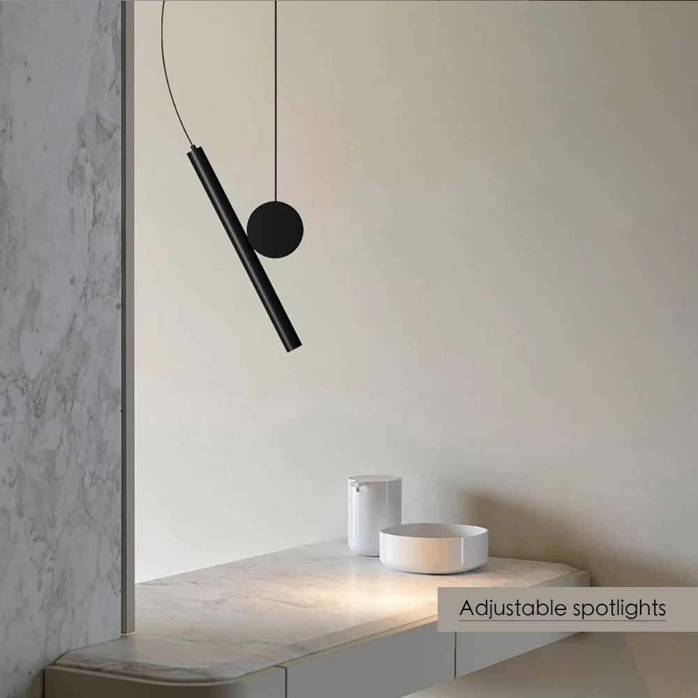 Nordic Design Bedside Pendant Lights Modern Adjustable Ceiling Hanging LED Light Fixture for Kitchen Island Living Room Bedroom