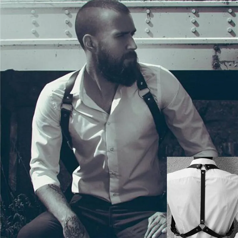 

Мужское нижнее белье, кожаный ремень на спине, мужская фетиш-гейская одежда, сексуальные топы в стиле панк-рейв, регулируемый плечевой ремень, ремни для секса