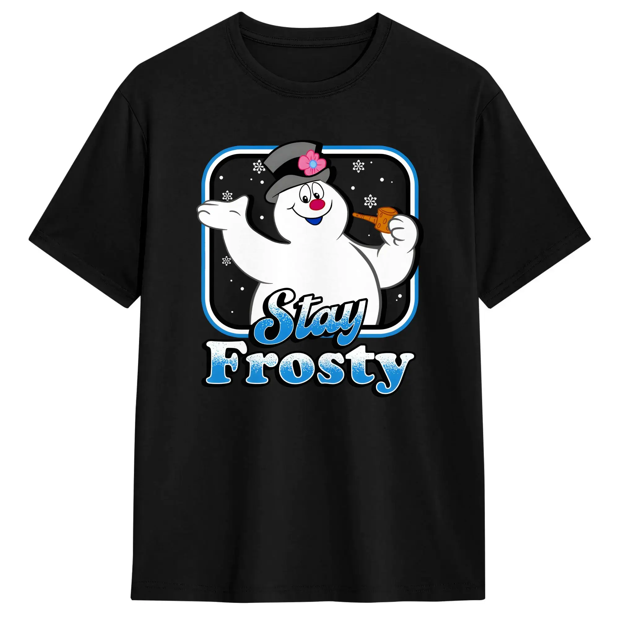 Men's Snowman Frostys T Shirts  Cotton Clothing Funny Short Sleeve Round Collar Tees Gift T-Shirt