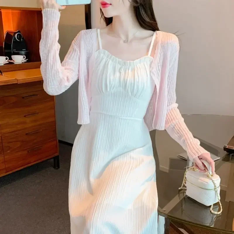 Summer Chic and Elegant Dress Women\'s Two Piece Set New In The Same Festival Y2k Streetwear Fashion 2024 Sets Female Outfits