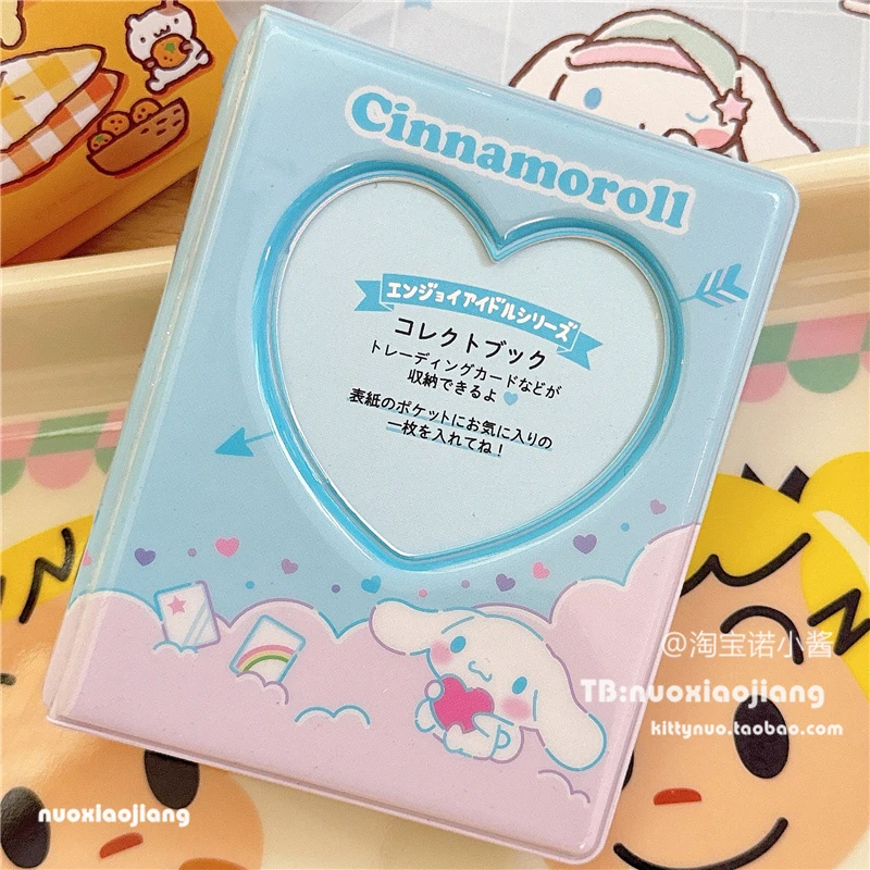 Kawaii Sanrios Mini Photo Album 3 Inch Anime Kuromi Cinnamoroll My Melody Pochacco Pompompurin Tuxedosam Idoll Photocard Holder