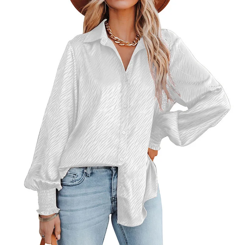 woman's Shirts Superior Quality spring/summer Single Breasted Lantern Sleeve Ladies Tops Shirt Dropshipping WNSH66115