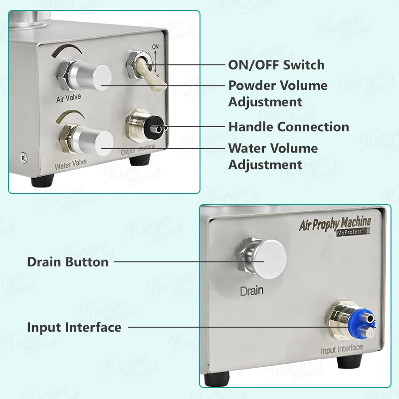 den tal Reinigung der Sandstrahlmaschine Polieren den tal Luftpoliergerät Ausrüstung Reinigung der Zähne für die Klinik