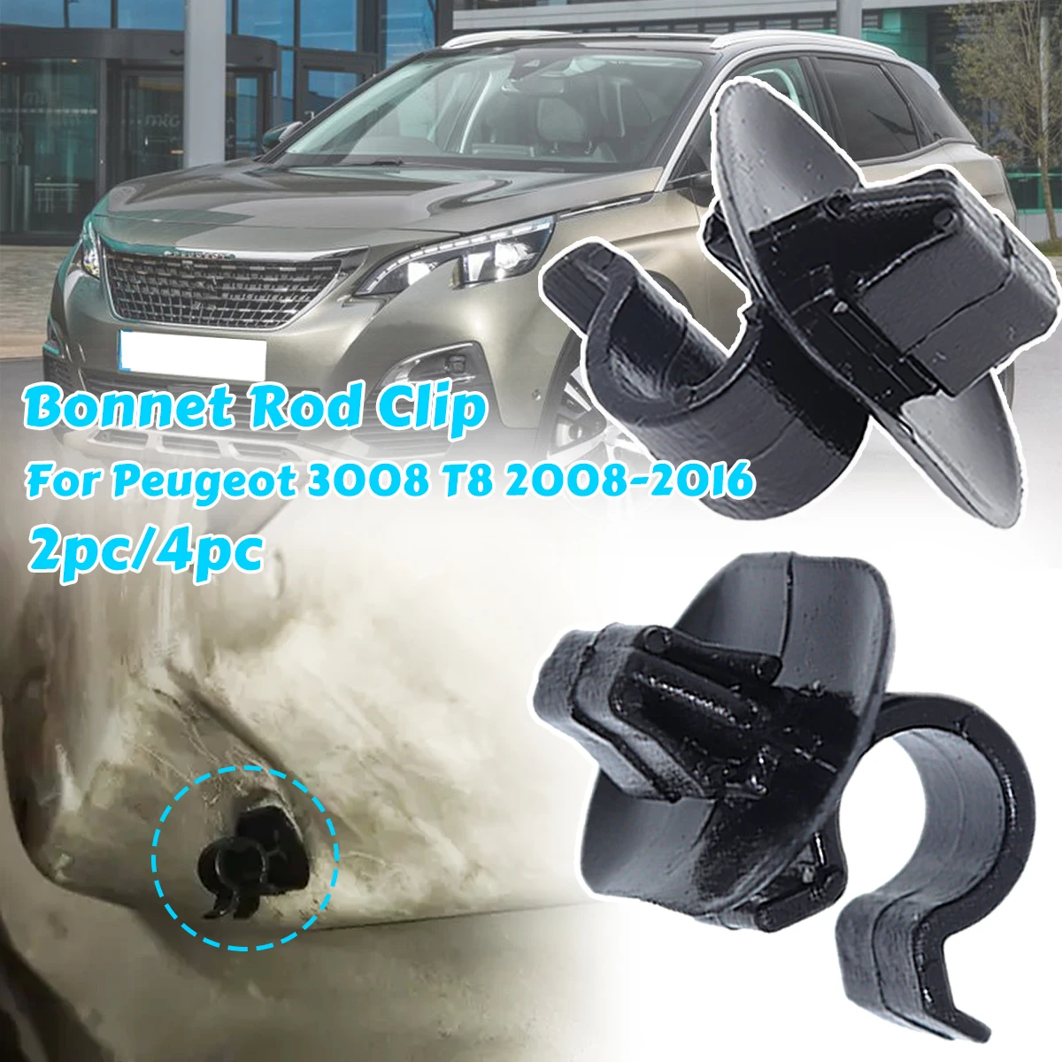 

Car Hood Bonnet Rod Support Prop Clip Stay Clamp Holder 792834 For Peugeot 3008 T8 Fastener Retainer 2008 2009 2010 2011-2016