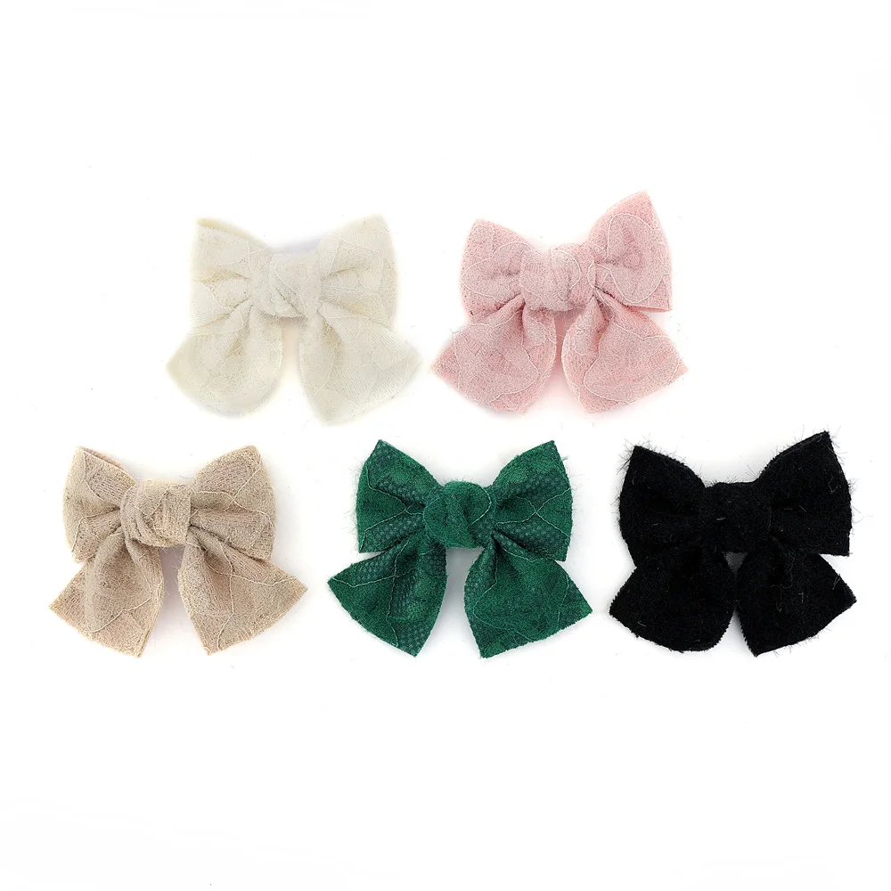 001P Plush lace tape Hair Bows Cute Hairpins Girls duckbilled  Hair Clips Barrettes  Clip Kids Headwear Fashion Hair Accessores