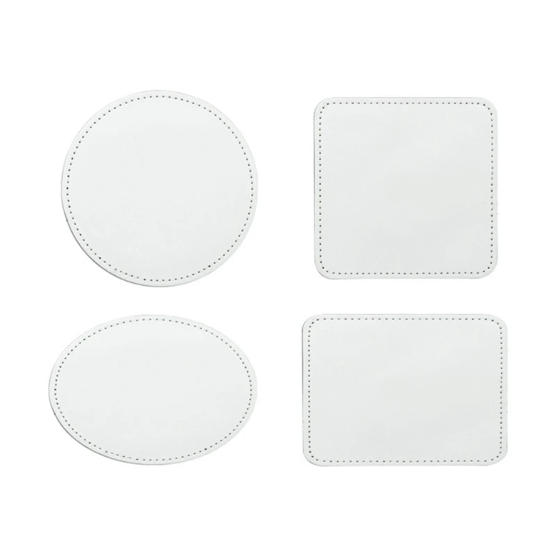 10 Uds. Parches sombrero cuero en blanco 8 formas para sombrero Jeans camisa chaquetas, parches sublimación en blanco