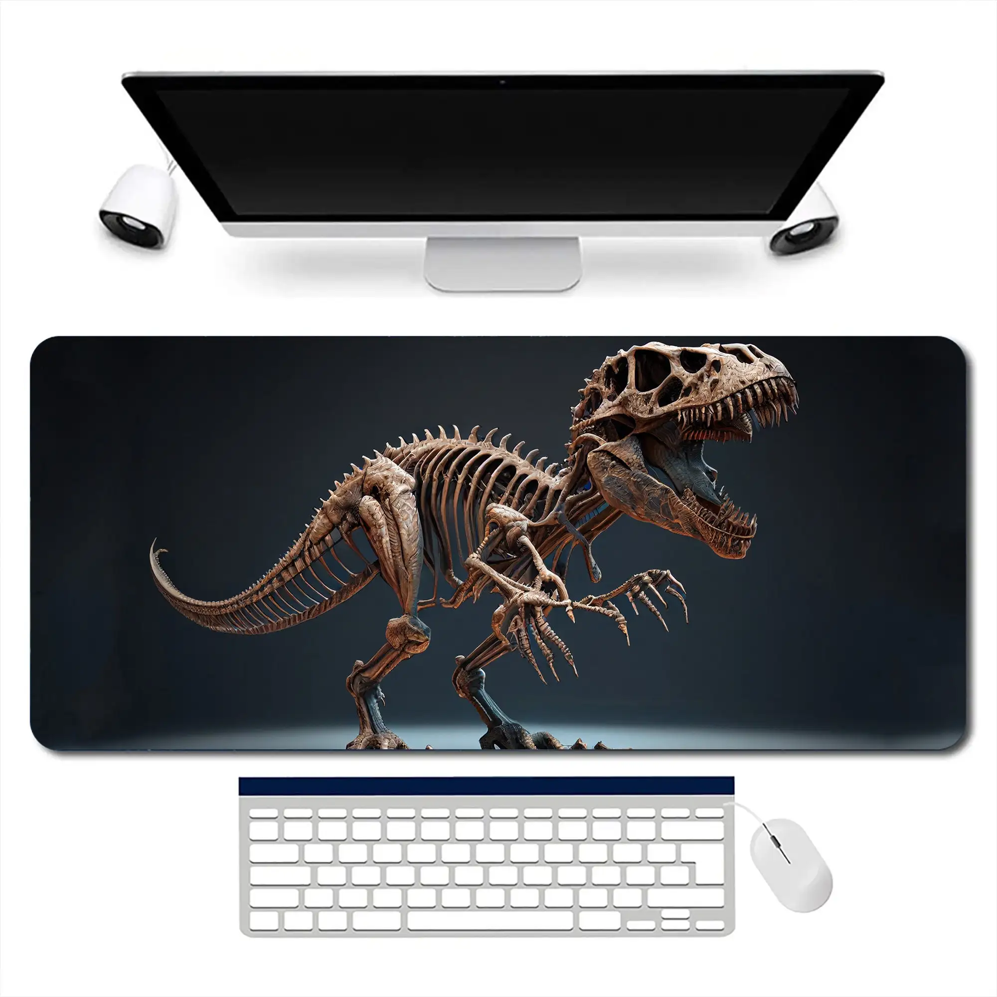 

Tyrannosaurus Dinosaur Skeleton Deskmat,XXL Gaming Desk Mat,cute Mouse Pad,beautiful Desktop Protector,perfect Gift for Friends.