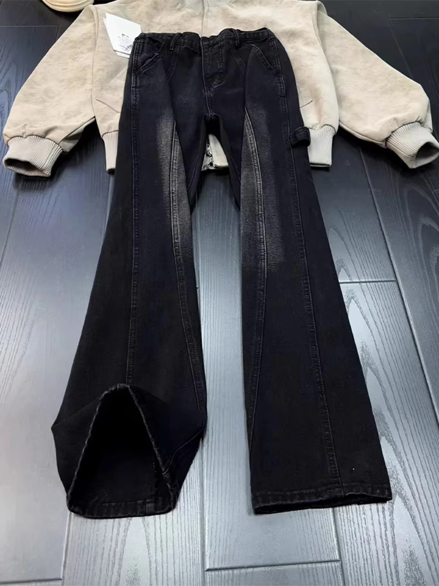 

Bla Deconstructed Workwear Pants Men's Spring American High Street Vibe Design Sensation Loose Fit Straight Leg Jeans