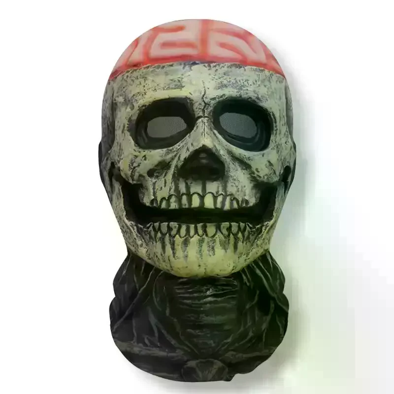 ハロウィン ゴーストフェイス 3Dプリントマスク ストレッチメッシュ フルフェイスマスク スカルヘッドドレス 面白いパーティー ハロウィン ホラー コスプレ小道具