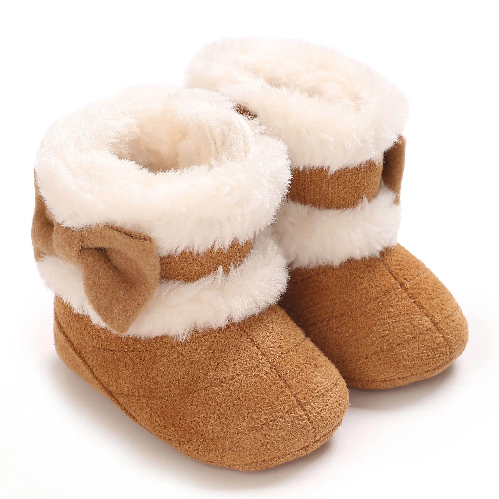 الشتاء الطفل أحذية الثلوج أحذية أطفال مع سميكة وقطيفة العزل المضادة للانزلاق لينة وحيد أحذية التعلم الأحذية القطنية