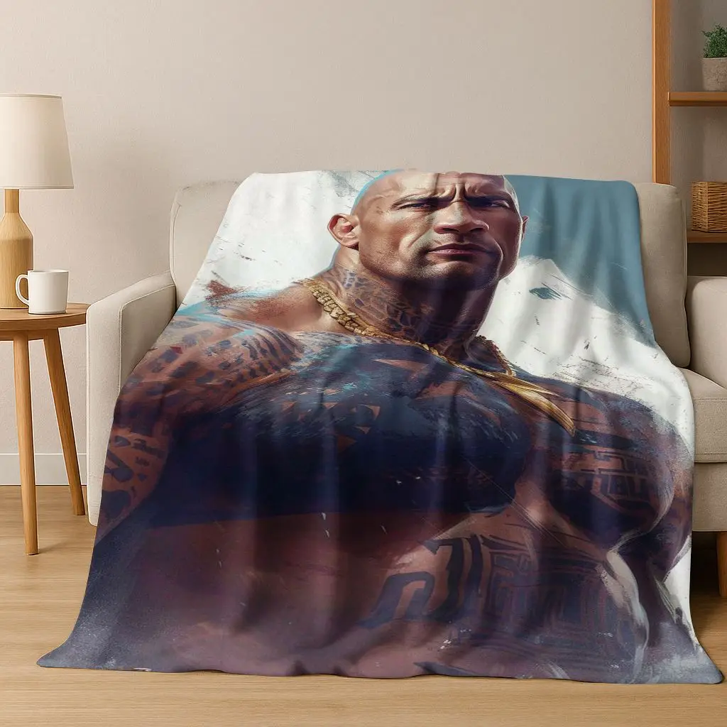 

Strong The Rock Dwayne Johnson Art Flannel Blanket,Cozy Soft Throw Blanket for Home Bedroom Bed Sofa Picnic Office Cover Gift