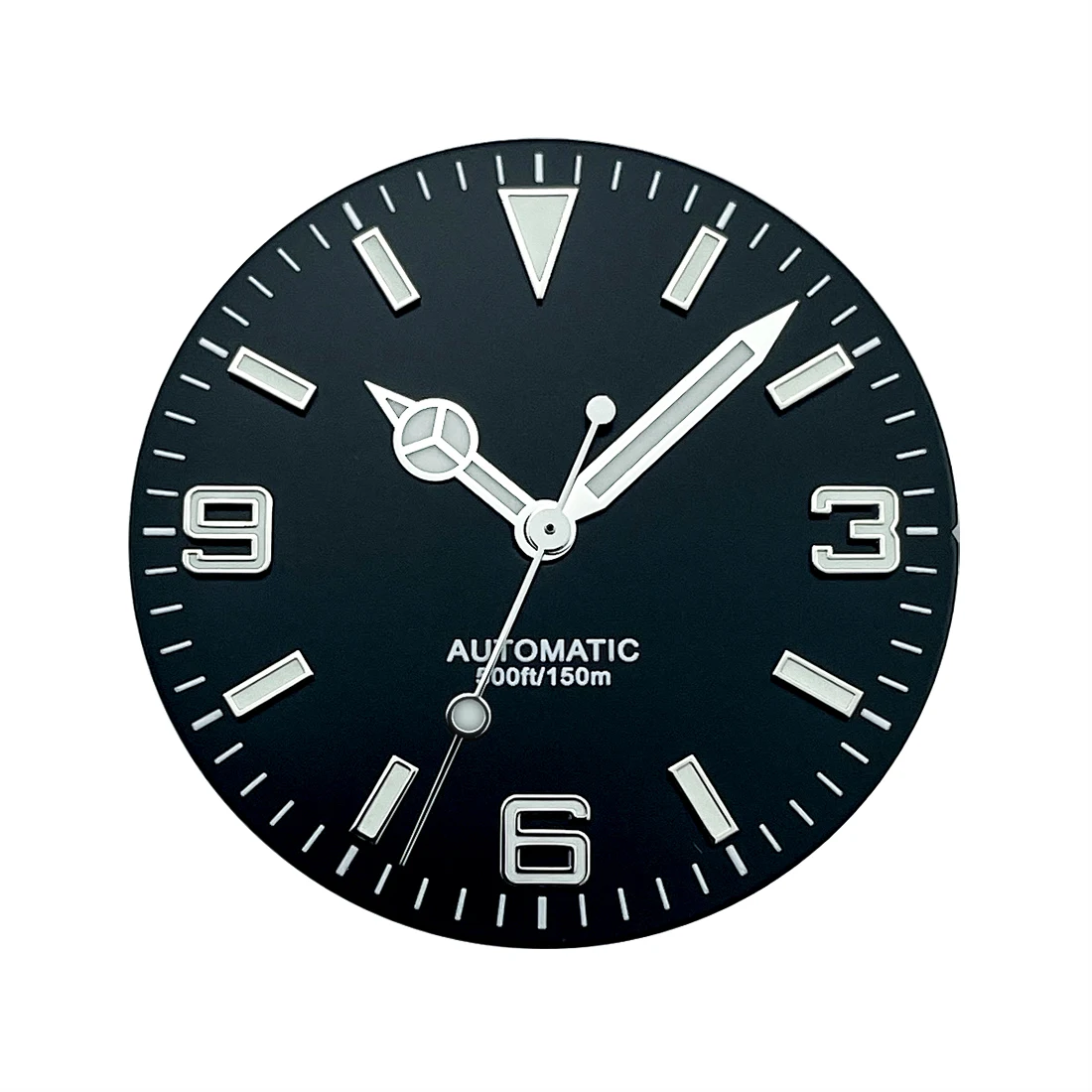 28.5mm Black White Watch Dials and Hands Set for NH35 NH38 Movement No Date BGW9 Lume Explorer Style