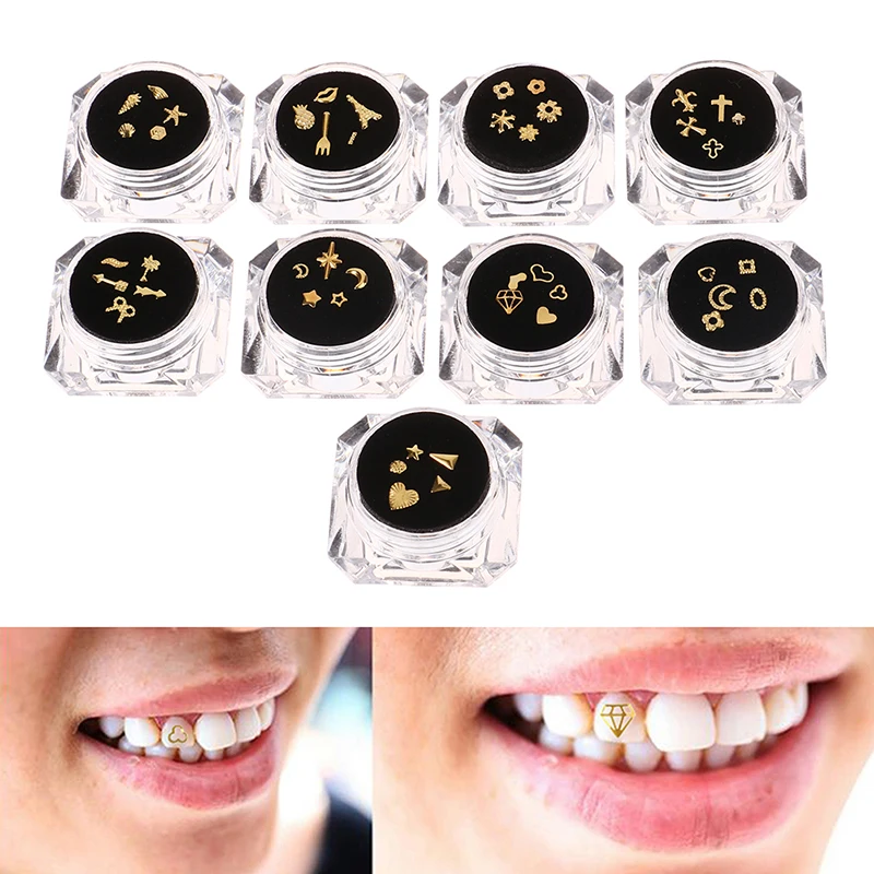 5Pcs/box Jewelry Tooth Decoration Dental Diamond Crystal Teeth Studs Metal Tooth Ornaments Tooth Gems