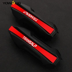ABS + Aluminum Crash Bar Protector Engine Guard Bumper Block For Honda TRANSALP 650 XL750 XL700V XL600V 400V 600 650 700 750 XLV