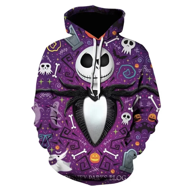 Sudaderas con capucha de Halloween para hombres y mujeres, sudaderas con estampado 3D de pesadilla antes de Navidad, chándales de gran tamaño a la