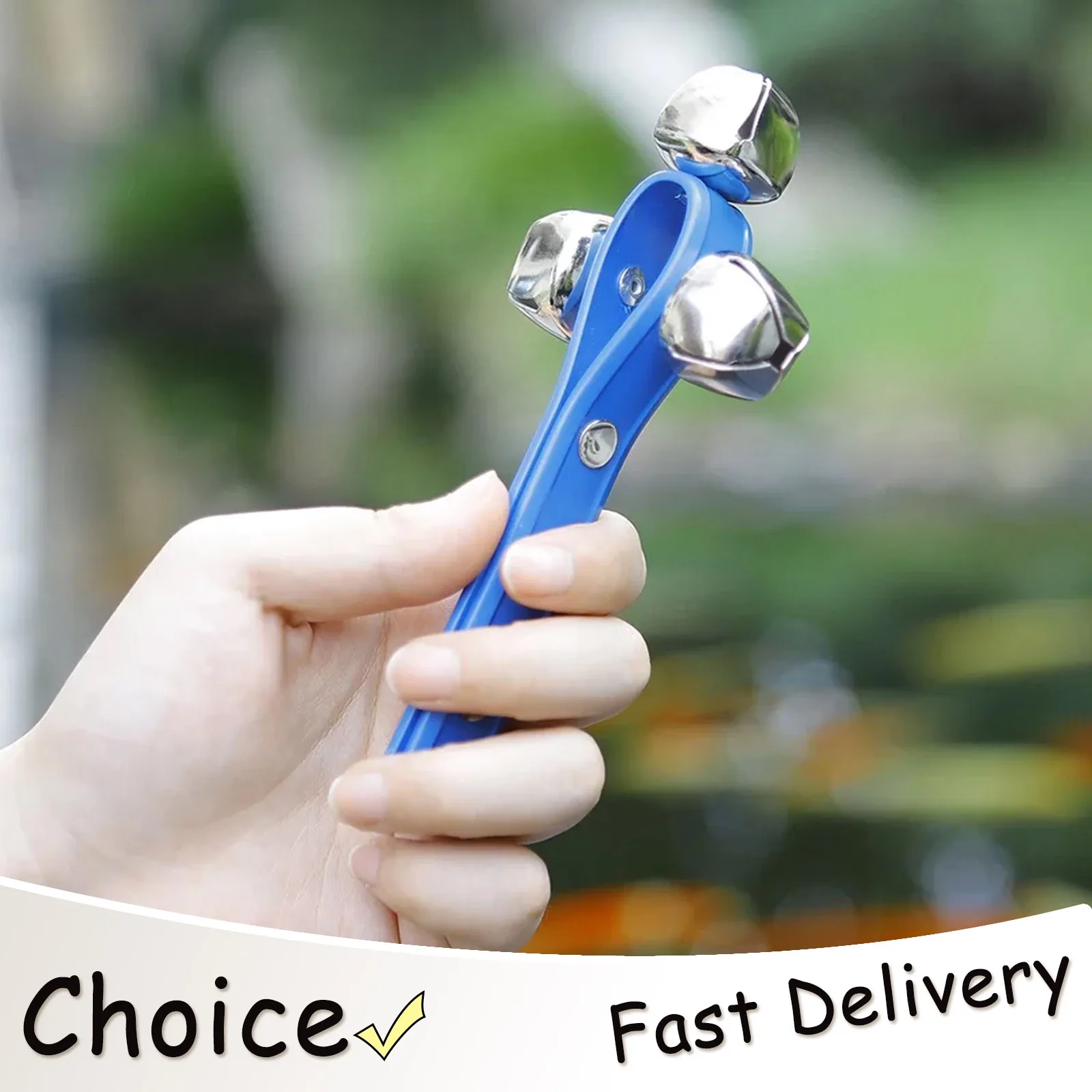 IRIN Orff Hand Held Rattle Bell Tambourine ABS Plastic Handbell Percussion Instrument Musical KTV Party Shaker Game