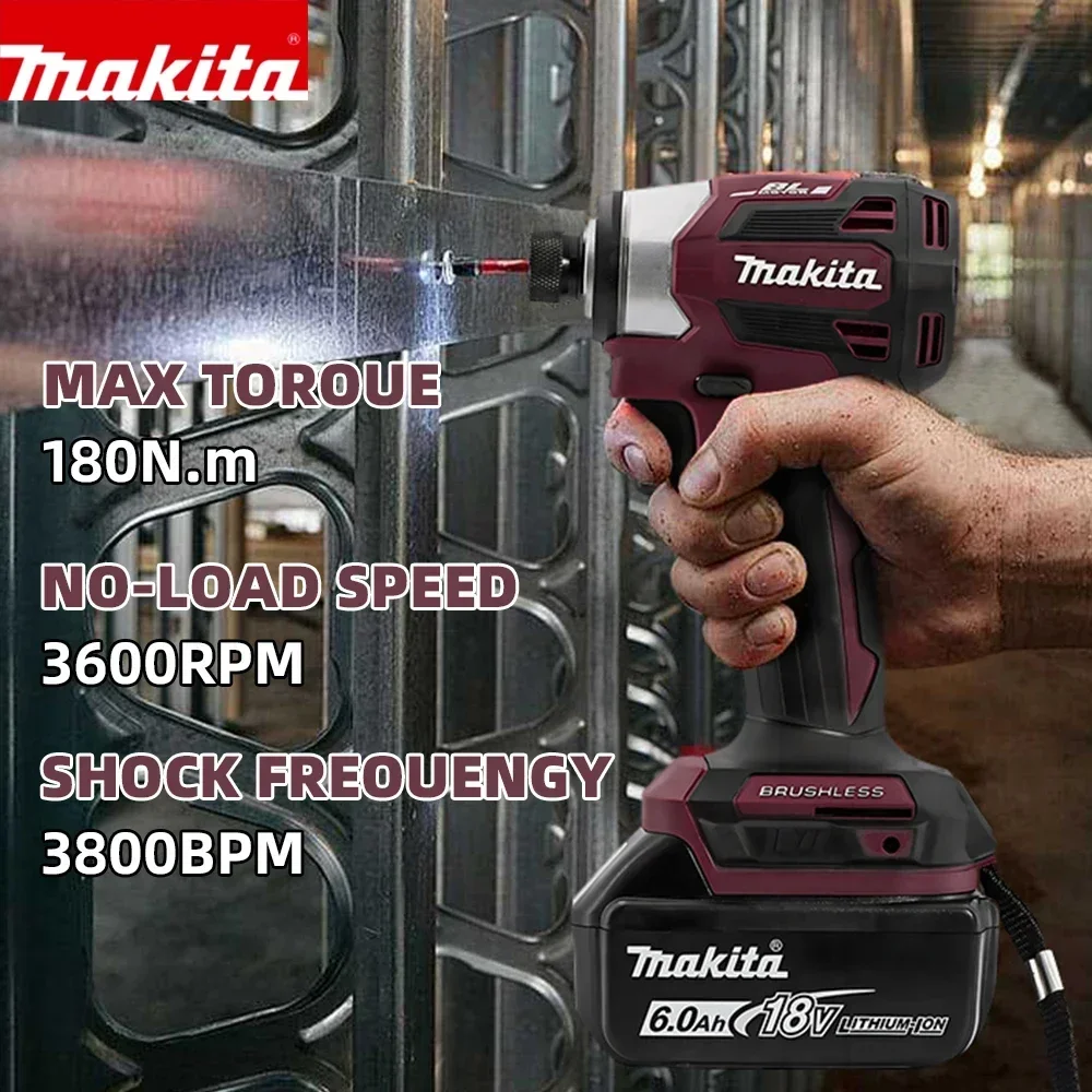 Makita DTD173 18V LXT Brushless Cordless Impact Driver, 180N.m with T-Mode, Rechargeable Power Tool for Wood & Bolt Fastening