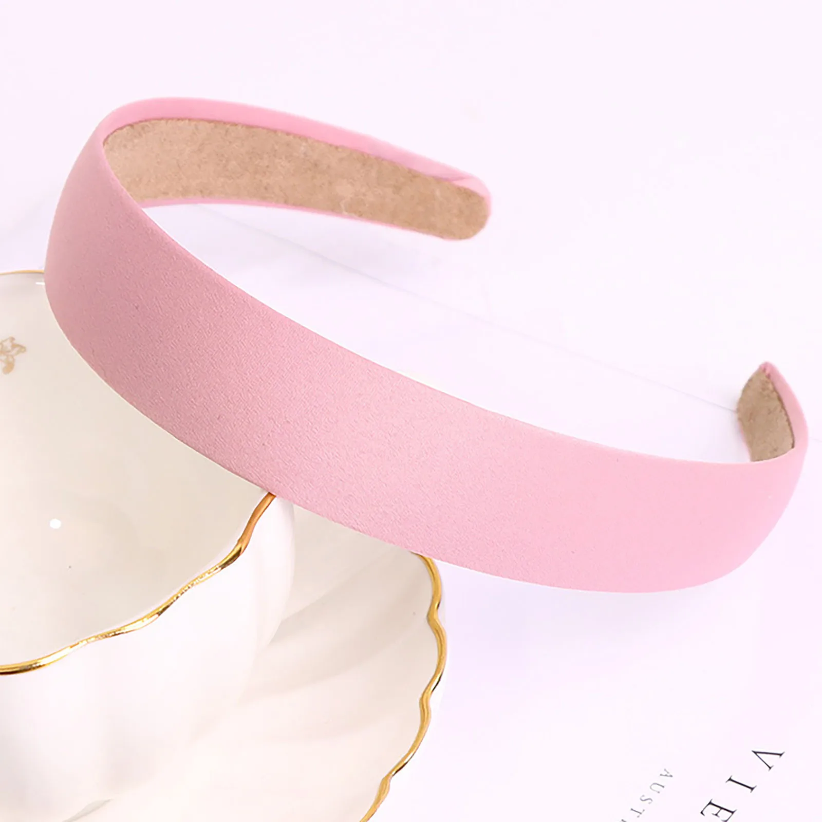 Satin Covered Headband Plain Hair Band Non-slip Ribbon Hairband for Women Girls DIY Hair Accessories Band Tiara