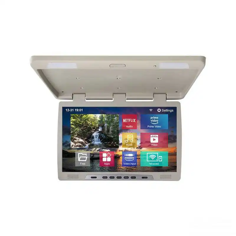22 inch Car TV High-definition Large Screen Android Ceiling Mounted Display Bus Coach RV Modification 12V-24V Remote control