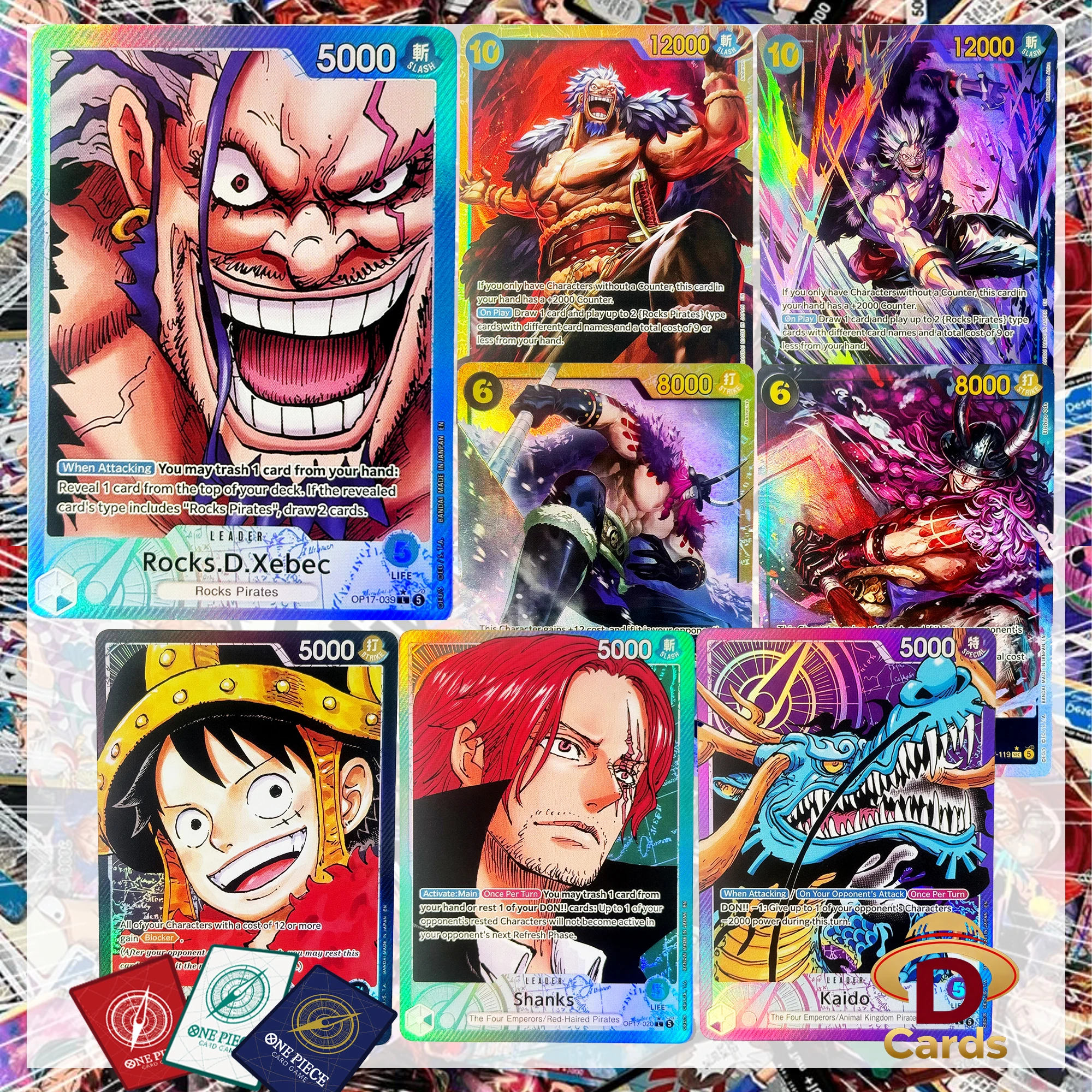 One Piece Card OP-17 Series Xebec Luffy Shanks Etc Featured Set Replica Hobby Collectible Anime Game Card Holographic Set of 10