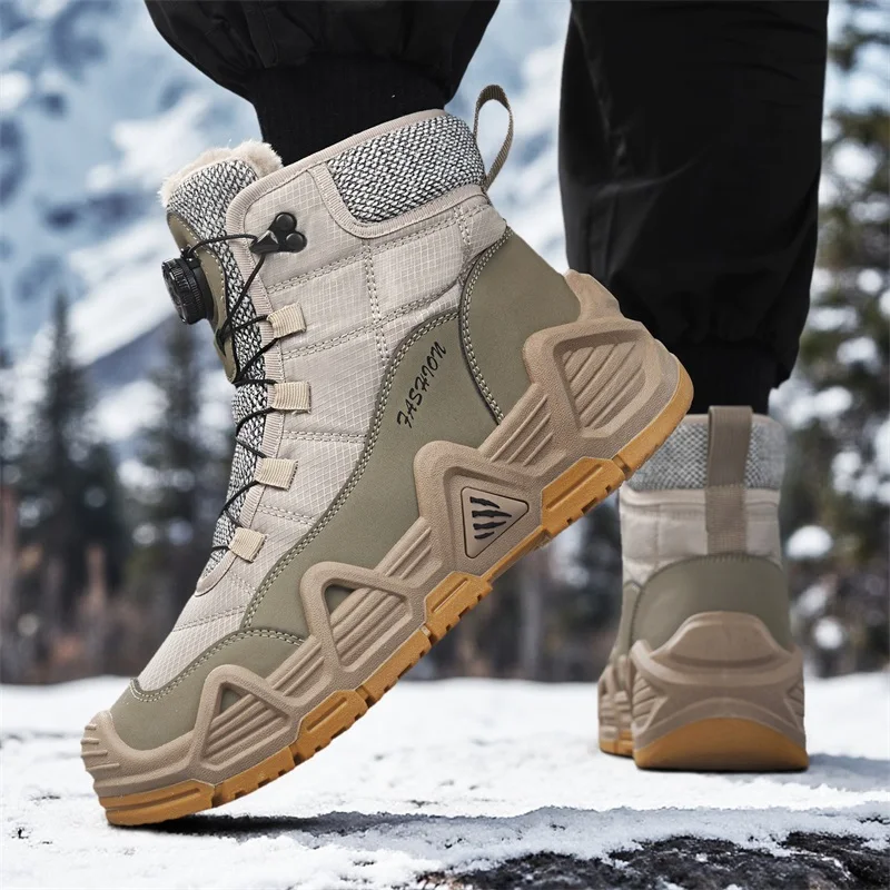 الشتاء أفخم الرجال أحذية التنزه مقبض ساخن تصميم الأحذية في الهواء الطلق رجل الرحلات أحذية رياضية عدم الانزلاق الصحراء أحذية سلامة العمل للرجال