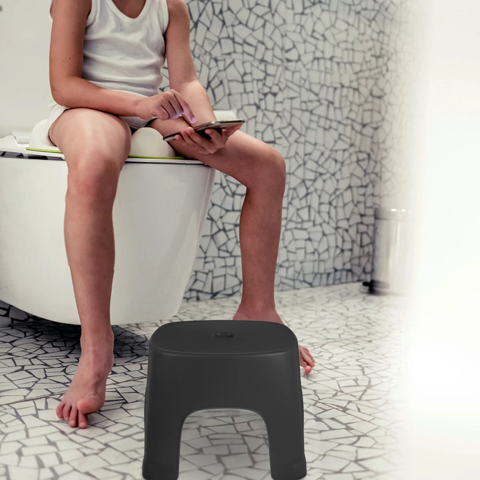 Bath Stool Low Individual Step Footstool for The Toilet Pvc Collapsible Toddler Bathroom