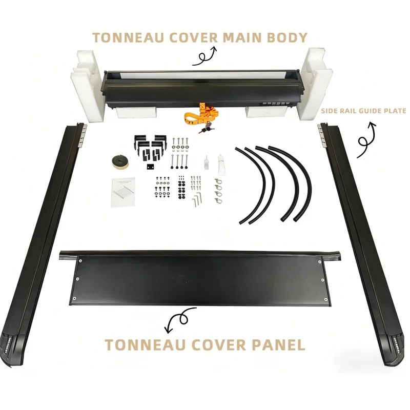Reliable Aluminum Retractable Roll Up Tonneau Cover 5 5.5 6 6.5 8ft Durable Waterproof Heavy Duty Easy Installation Universal Fi