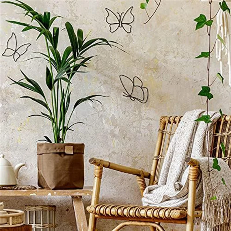 6 STKS Metalen Vlinder Muur Hangende Decor, Decoraties Decals Kunst Voor Binnen Buiten Bruiloft Verjaardagsfeestje, 6 Stijlen Gemakkelijk Te Gebruiken