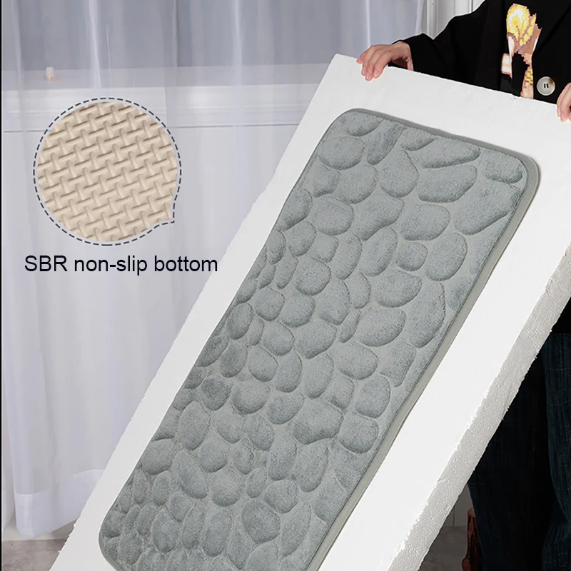 Xiaomi Non-Slip Bath Mat Cobblestone Embossed Bathroom Carpet Shower Room Doormat Memory Foam Absorbent Floor Mat Rugs for Home