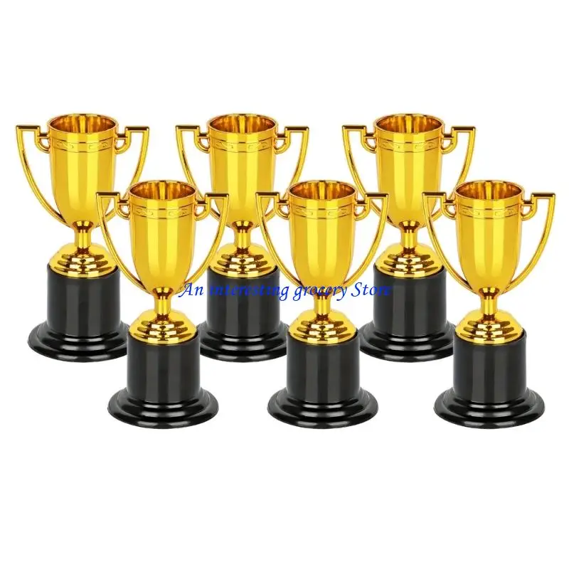 

652D 6шт пластиковые маленькие трофеи футбольные медали призовой кубок для спортивных мероприятий и вечеринок