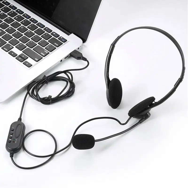 USB 3.5mm Port Office Headset With Universal Microphone Noise Reduction USB Wired Headset Computer Headphone For PC Laptop Talk