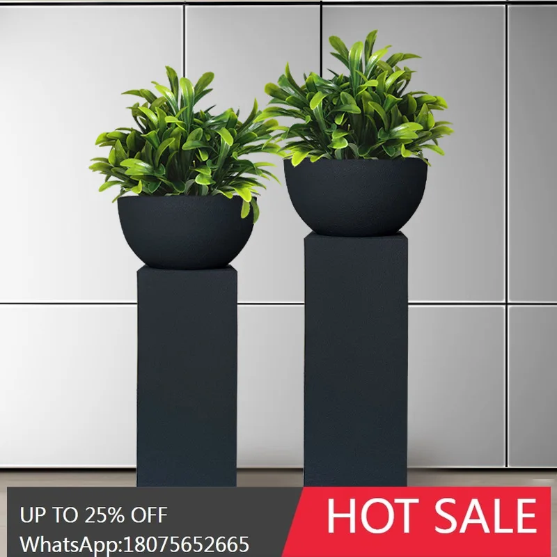 

SGF Fashion Fiberglass Floor Standing Column Flower Pot Ornament Home Floral Landscape Decoration