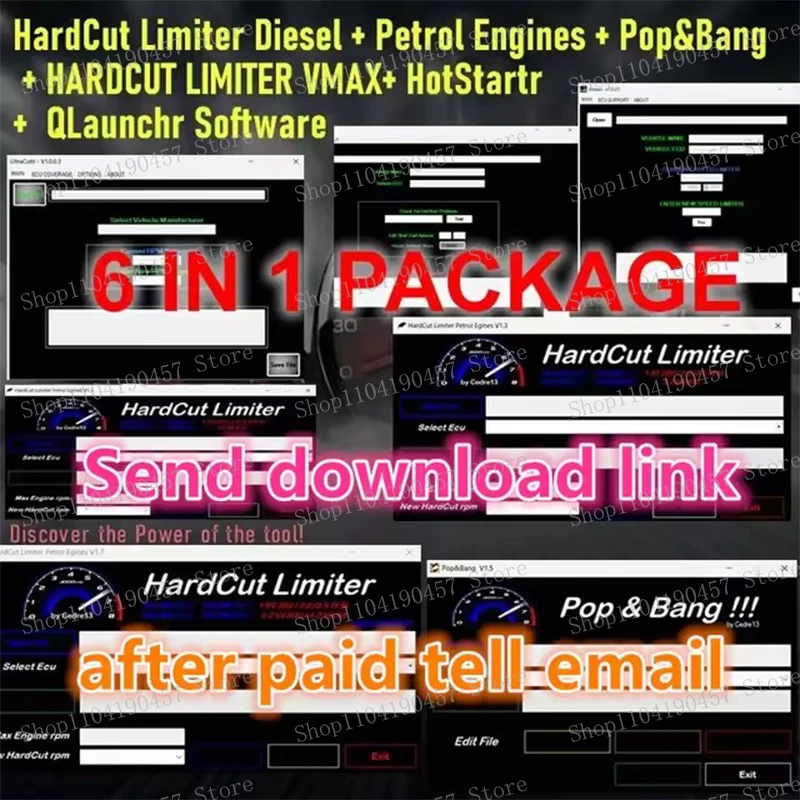 

6IN1 ECU Software Package HardCut Limiter for Diesel Petrol Engines of UltraCuttr Pop Bang HARDCUT VMAX HotStartr and QLaunchr