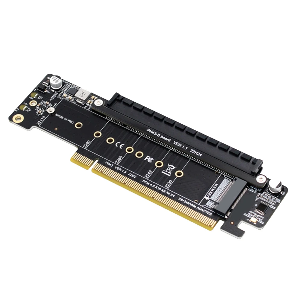 PCIE 4.0 ช่อง Splitter Expansion Riser การ์ด 8 + 4 + 4 Hyper Ultra Quad VROC M.2 NVMe พอร์ตขยาย Riser Card