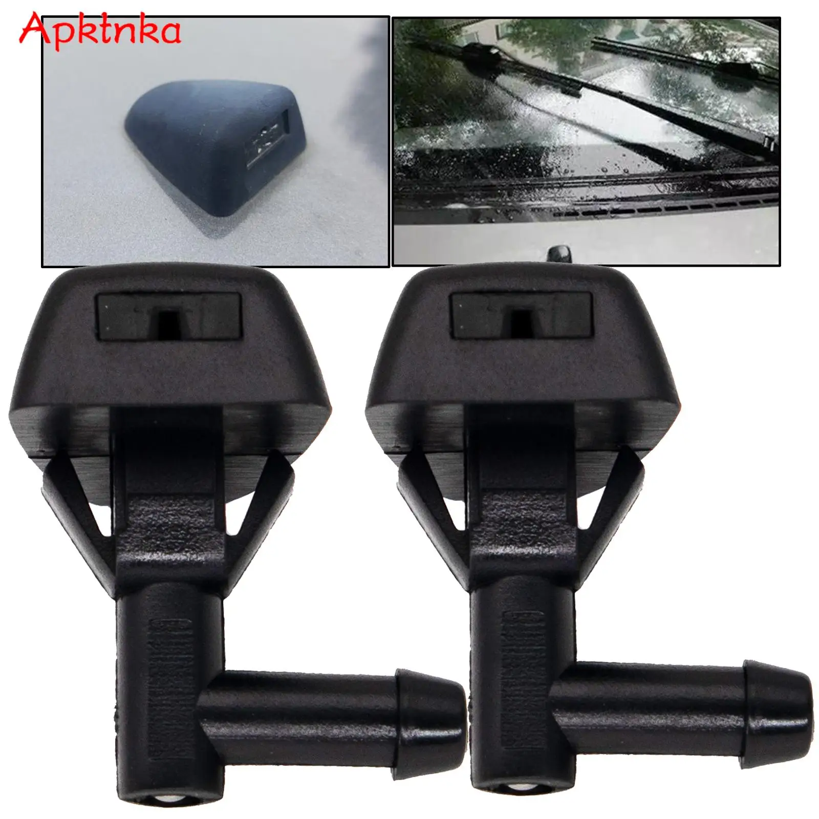 Apktnka 2Pcs Front Windshield Wiper Washer Jet Nozzle Sprayer For Volvo S60 XC70 V70 Cross Country 384 385 295 30655606 8620256