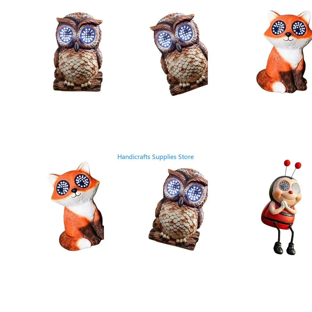 R1WA Simulation Solar Winking Animal Lamp LED Light Imitation Waterproof LED Light Solar Power Landscape Ornament