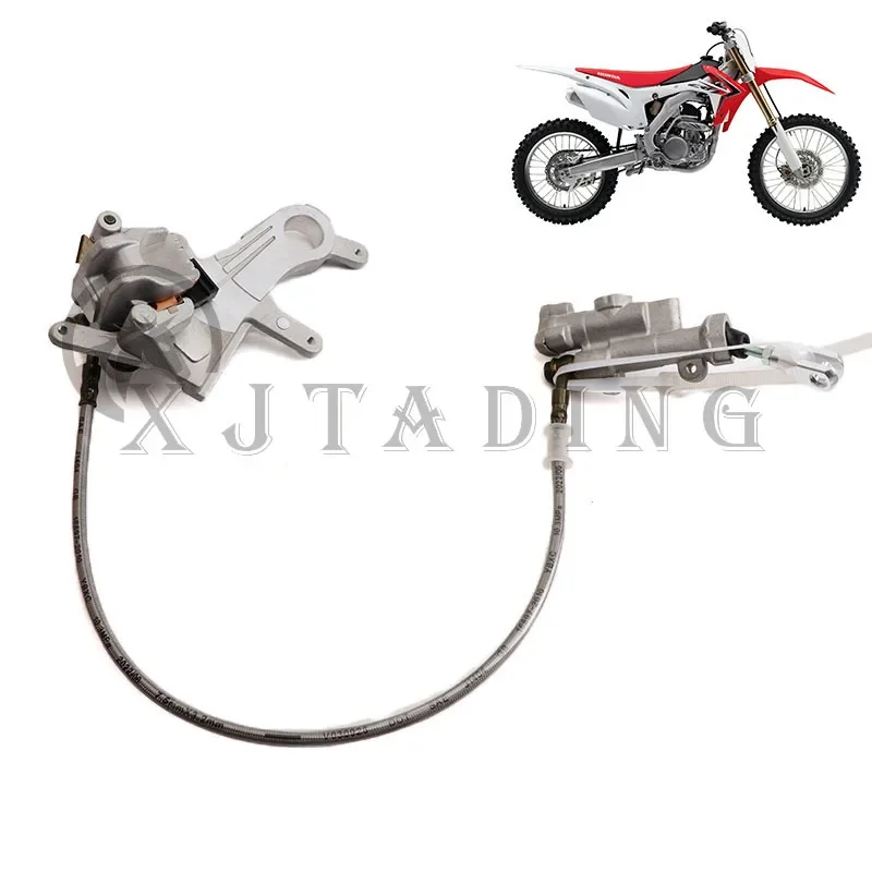 Motorcycle Rear Brake Caliper Master Cylinder Pump With Oil Hose For Honda CR125R CR250R CRF250R CRF450R CR CRF 125 RX 2002-2019