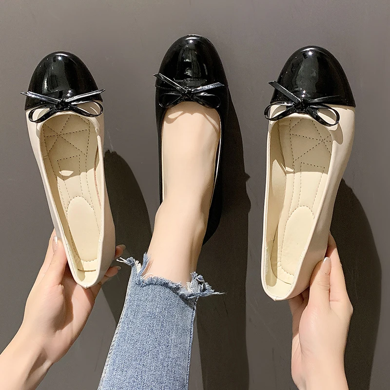 Women Flats Comfort Ballerina Flat Shoes Women Non-slip Ladies Loafers Elegant Bowknot Flat Women Single Shoes Zapatos De Mujer