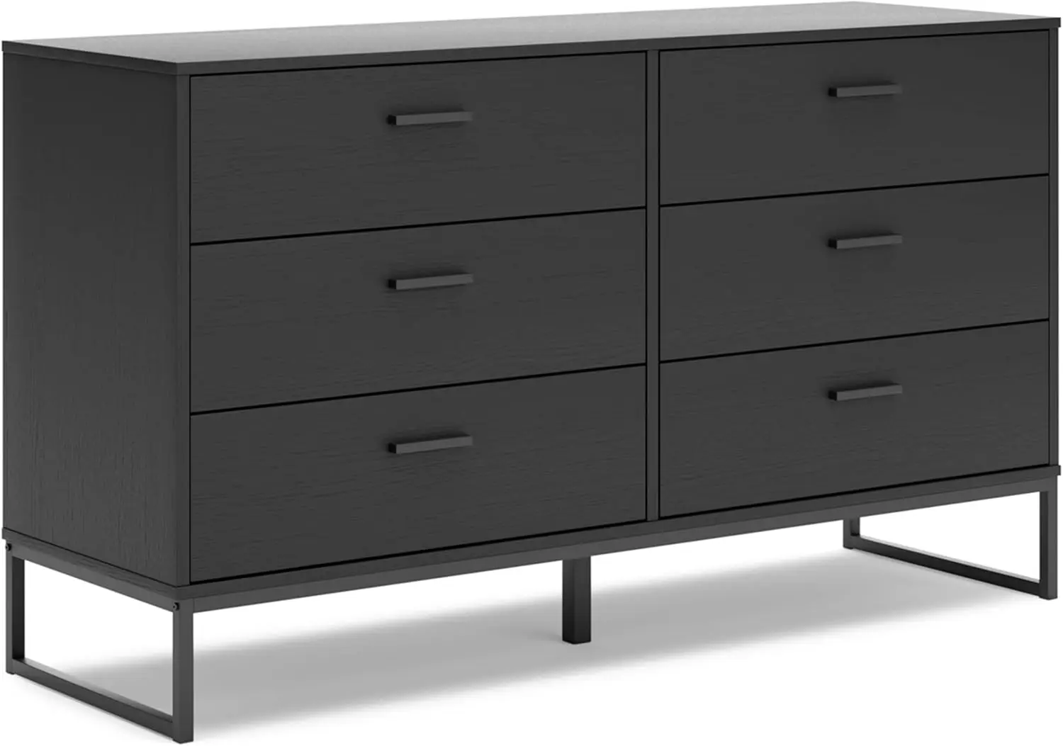 Socalle Modern 6-Drawer Dresser with Safety Stop, Black