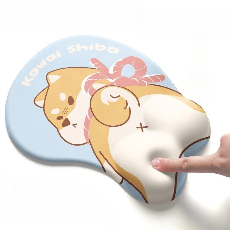3D Stereo Custom Beauty/Animal Silicone Wrist Pad - Ergonomic Keyboard Mouse Rest for Wrist Pain Relief Gaming Work